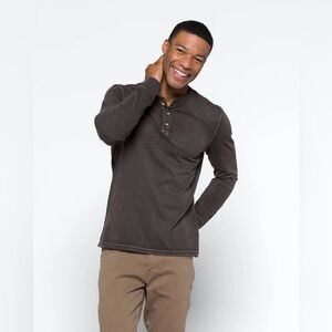 Alesbury Men’s Matt Long Sleeveve textured pigment rub Henley